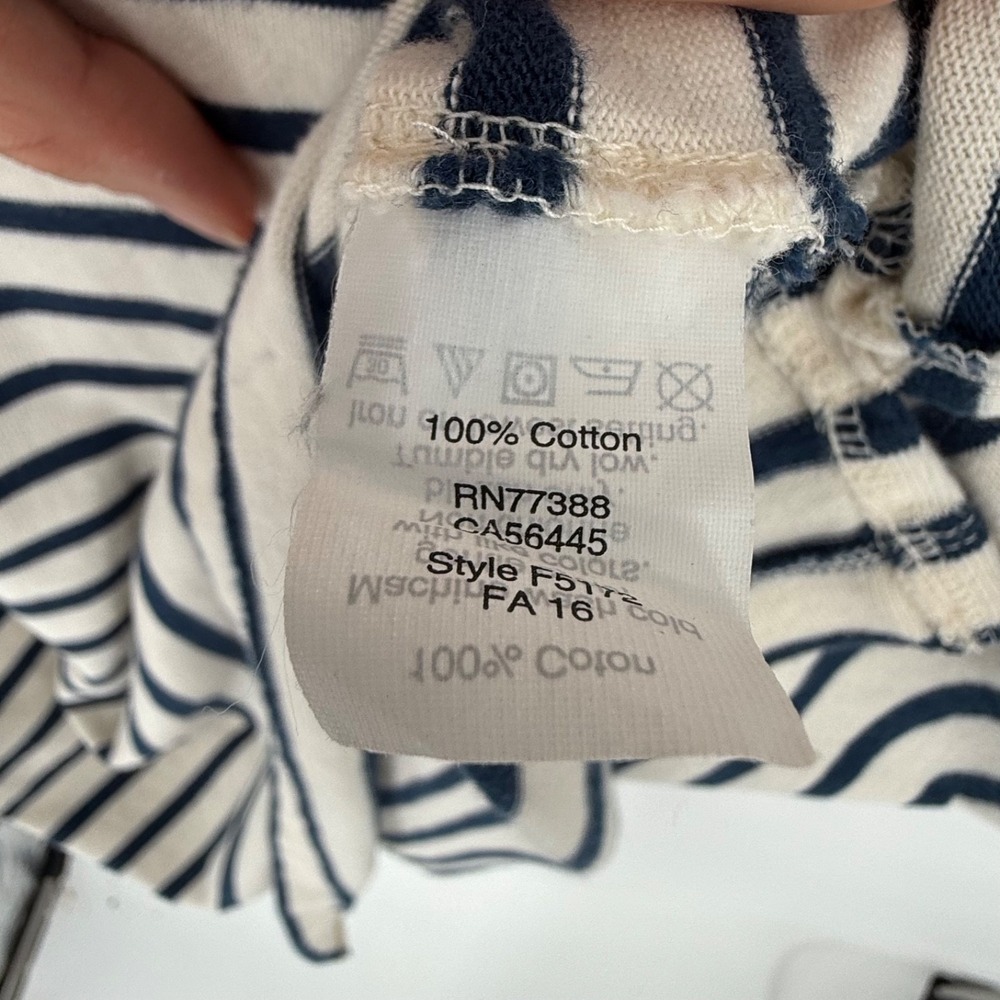 Madewell Dress Womens Medium White Blue Striped 100% Cotton Knit Preppy Nautical - Picture 6 of 8